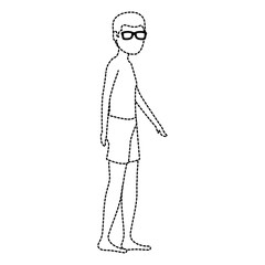 young man in swimsuit character