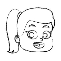 Cute boy face cartoon icon vector illustration graphic design