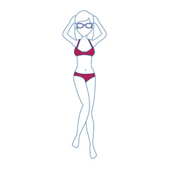 young woman in swimsuit