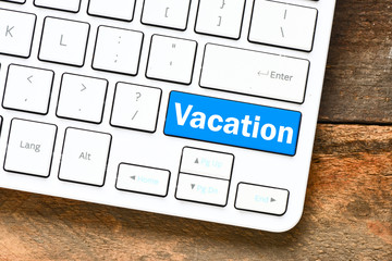 Vacation key on the computer keyboard