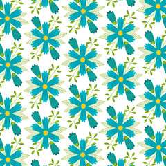 seamless pattern decorative floral flowers ornament vector illustration