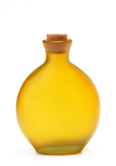 Yellow bottle on a white background  