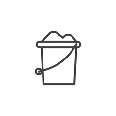 Sand bucket line icon, outline vector sign, linear style pictogram isolated on white. Symbol, logo illustration. Editable stroke