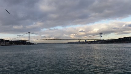 istanbul, boğaz, köprü, deniz, gün batımı, martı, Türkiye, Avrupa, Anadolu, ulaşım