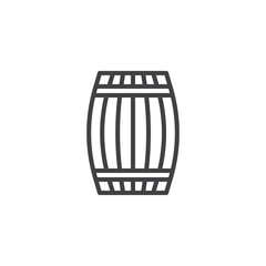 Wooden barrel cellar line icon, outline vector sign, linear style pictogram isolated on white. Wine barrel Symbol, logo illustration. Editable stroke