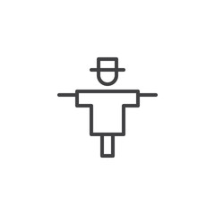 Scarecrow line icon, outline vector sign, linear style pictogram isolated on white. Dummy symbol, logo illustration. Editable stroke