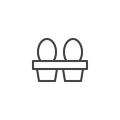 Egg packing line icon, outline vector sign, linear style pictogram isolated on white. Symbol, logo illustration. Editable stroke