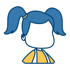 Faceless girl cartoon icon vector illustration graphic design