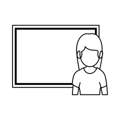 teacher woman with chalkboard avatar