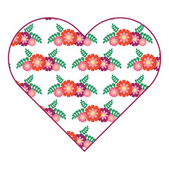 pattern shape heart flower spring ornament image vector illustration