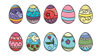 Decorated Easter Eggs Coloured