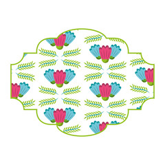 pattern badge floral decoration spring flower image vector illustration