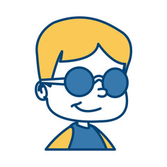 School boy with glasses icon vector illustration graphic design
