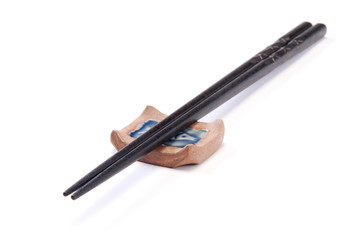 Two chopsticks on  on white background         