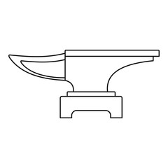 Heavy black metal anvil icon outline