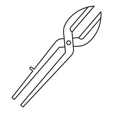 recommend clip art: Metal scissors icon outline