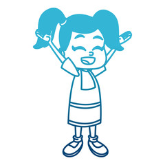 Cute school girl cartoon icon vector illustration graphic design