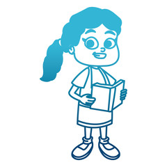 Cute school girl cartoon icon vector illustration graphic design