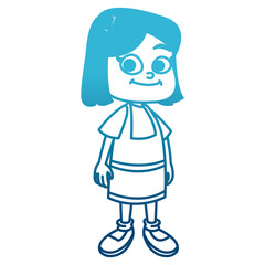 Fototapeta premium Cute school girl cartoon icon vector illustration graphic design