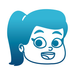 Cute girl face cartoon icon vector illustration graphic design