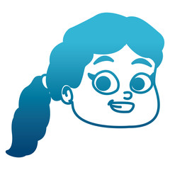 Cute girl face cartoon icon vector illustration graphic design