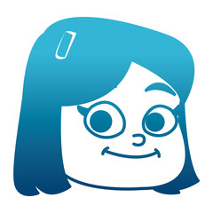 Cute girl face cartoon icon vector illustration graphic design