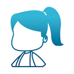 Faceless girl cartoon icon vector illustration graphic design