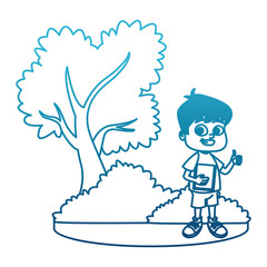 Little boy at park cartoon icon vector illustration graphic design
