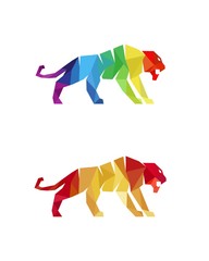Obraz premium colorful tiger logo icon vector template
