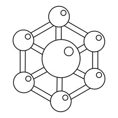 Chemical and physical molecules icon outline