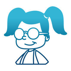 School girl with glasses cartoon icon vector illustration graphic design