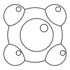 Chemical and physical molecules icon outline