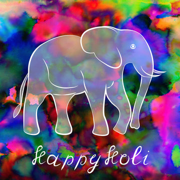 Happy Holi colorful background. Bright colors. Indian holiday