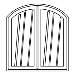 White window arched frame icon outline