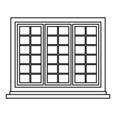 Wooden tricuspid window icon outline