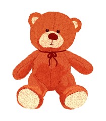 Cute teddy bear with a bow