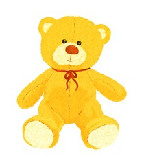 Bright and cute yellow teddy bear