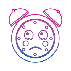 sad clock kawaii icon image vector illustration design 
