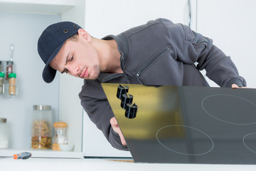 inspecting the hob