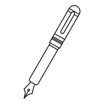 Black Fountain Pen Icon Outline