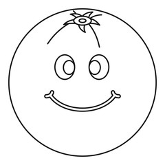 Smiling fruit icon outline