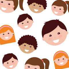 happy kids children  pattern image vector illustration design 