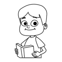 Cute school boy cartoon icon vector illustration graphic design