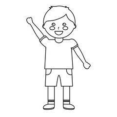 happy boy kid child icon image vector illustration design  black line