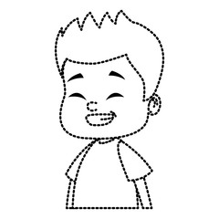 Cute school boy cartoon icon vector illustration graphic design