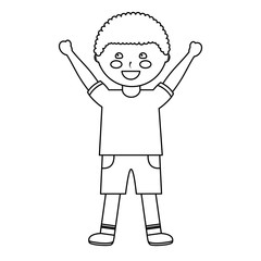 happy boy kid child icon image vector illustration design  black line