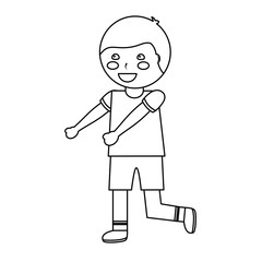 happy boy kid child icon image vector illustration design  black line