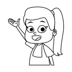 Cute school girl cartoon icon vector illustration graphic design