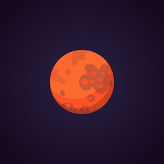 Mars red planet in solar system vector illustration