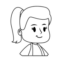 Cute girl face cartoon icon vector illustration graphic design